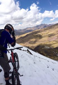 About the hit some snow scree gravity peru bike team