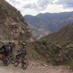 Peru Mountain Biking, Three bikers on Inca Legends Biking Tour